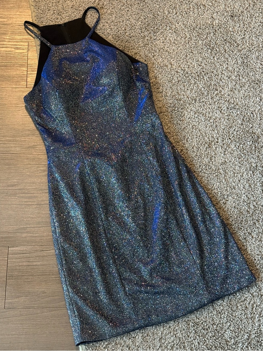 Ed Young Sparkle Halter Prom Mini Dress